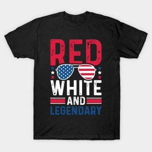 Red White And Legendary | Sunglasses (US Flag) T-Shirt